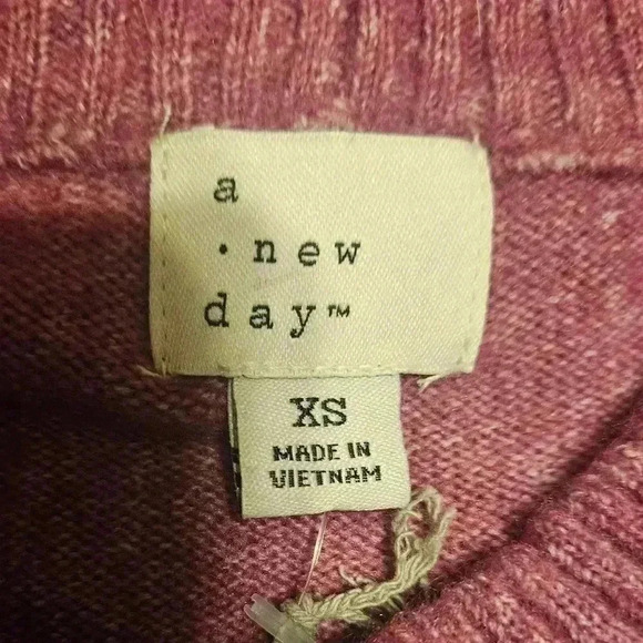 NWT A New Day Womens Multicolored Striped Mock Turtleneck Sweater Size XS - Picture 4 of 9